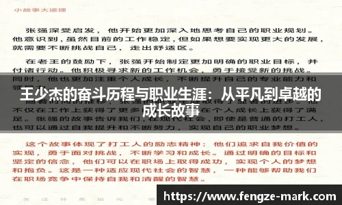 王少杰的奋斗历程与职业生涯：从平凡到卓越的成长故事